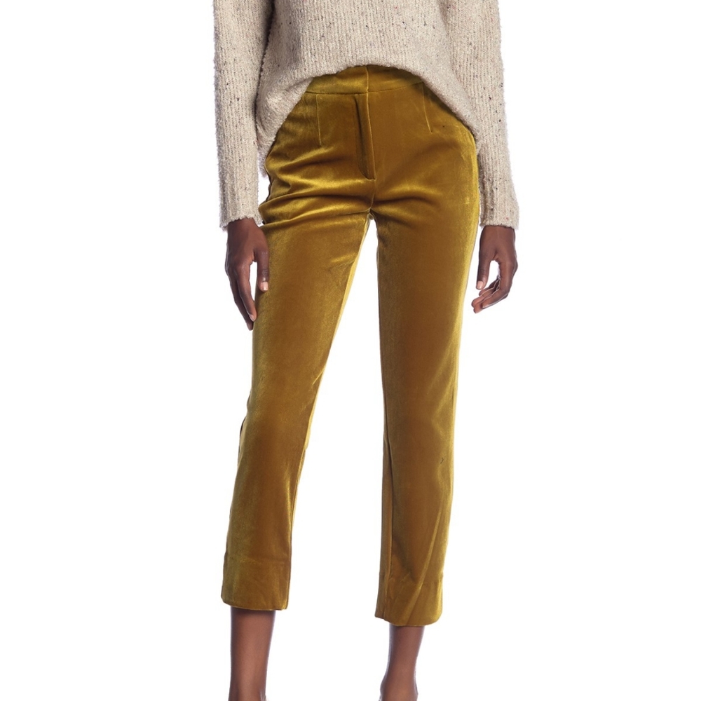 Velvet Straight Leg Pants with high waist